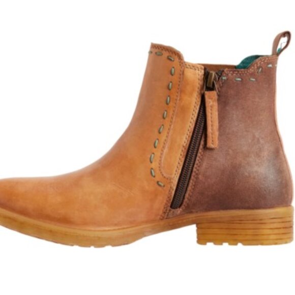 ROAN BY BED STU Hostile Chelsea Short Leather Zip Ankle Pecan Boots 6.5 - Picture 4 of 6